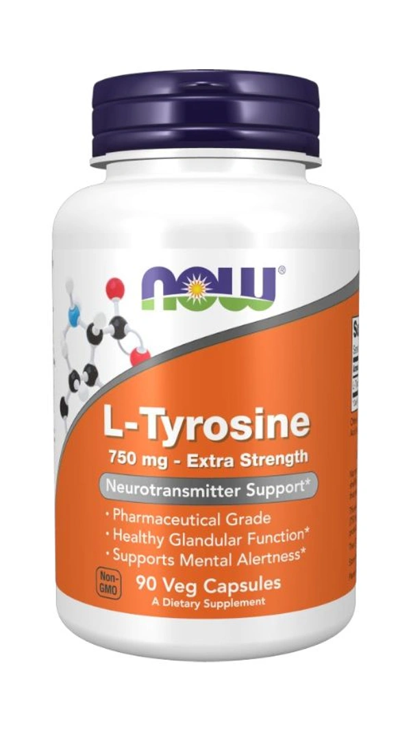 Now L-Tyrosine 750 mg, Extra Strength  - 90 Veg Capsules