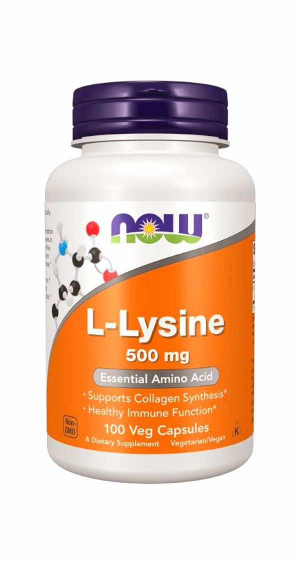 Now L-Lysine 500 mg  - 100 Veg Capsules