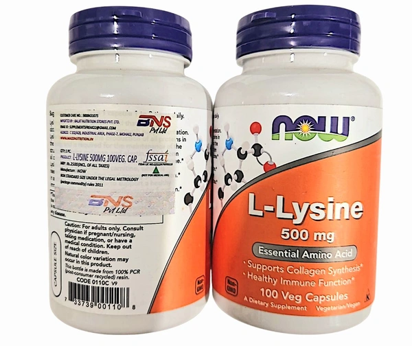 Now L-Lysine 500 mg  - 100 Veg Capsules