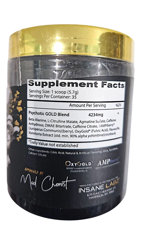 INSANE LABZ PSYCHOTIC GOLD PRE WORKOUT 35 SERVINGS - 200g