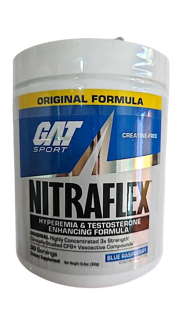 GAT Sport, NITRAFLEX, Pre-Workout, Blue Raspberry, 30 Servings  - 10.6 oz (300 g)