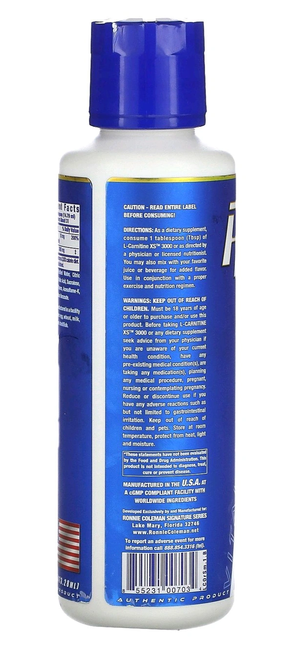Ronnie Coleman
Vita Edition, L-Carnitine XS 3000,  - 16 fl oz (473.28 ml), Orange Smash