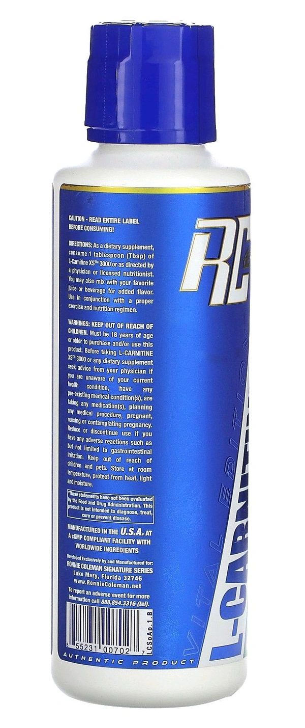 Ronnie Coleman
Vital Edition, L-Carnitine XS 3000 - 16 fl oz (473.28 ml), Sour Apple