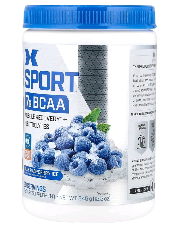 Scivation XTEND Original BCAA Powder 30 Servings - 12.2 oz (345 g), Blue Raspberry Ice