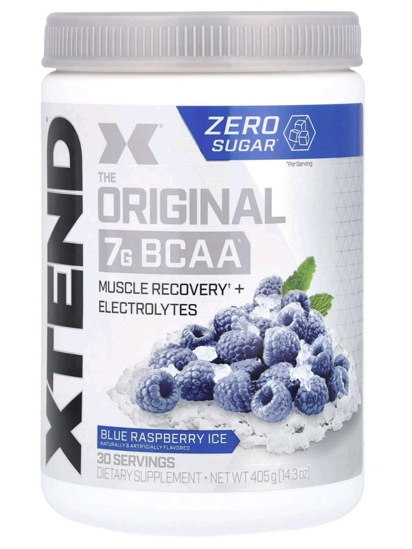 Scivation XTEND Original BCAA Powder 30 Servings - 14.3 oz (405 g), Blue Raspberry Ice