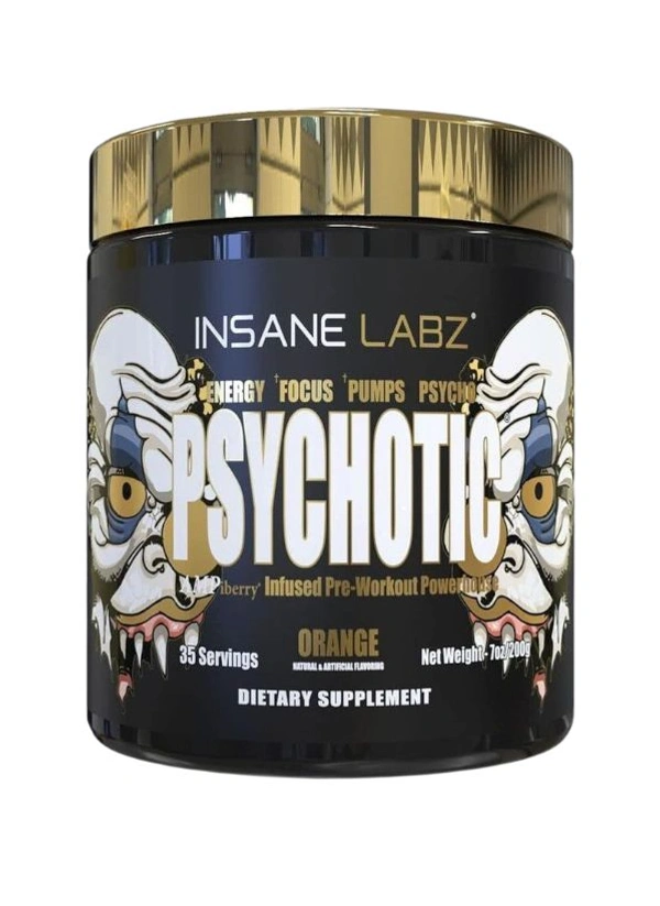 Insane Labz Psychotic Gold Pre Workout 35 Servings - Orange, 200g