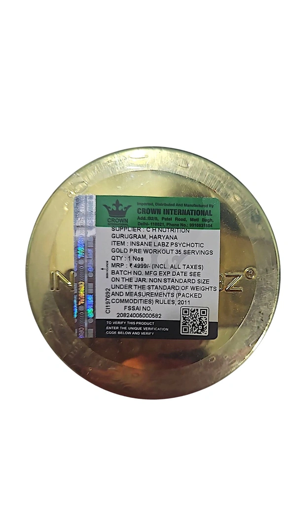 Insane Labz Psychotic Gold Pre Workout 35 Servings - 200g, Orange