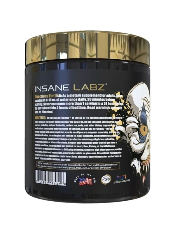 Insane Labz Psychotic Gold Pre Workout 35 Servings - Orange, 200g