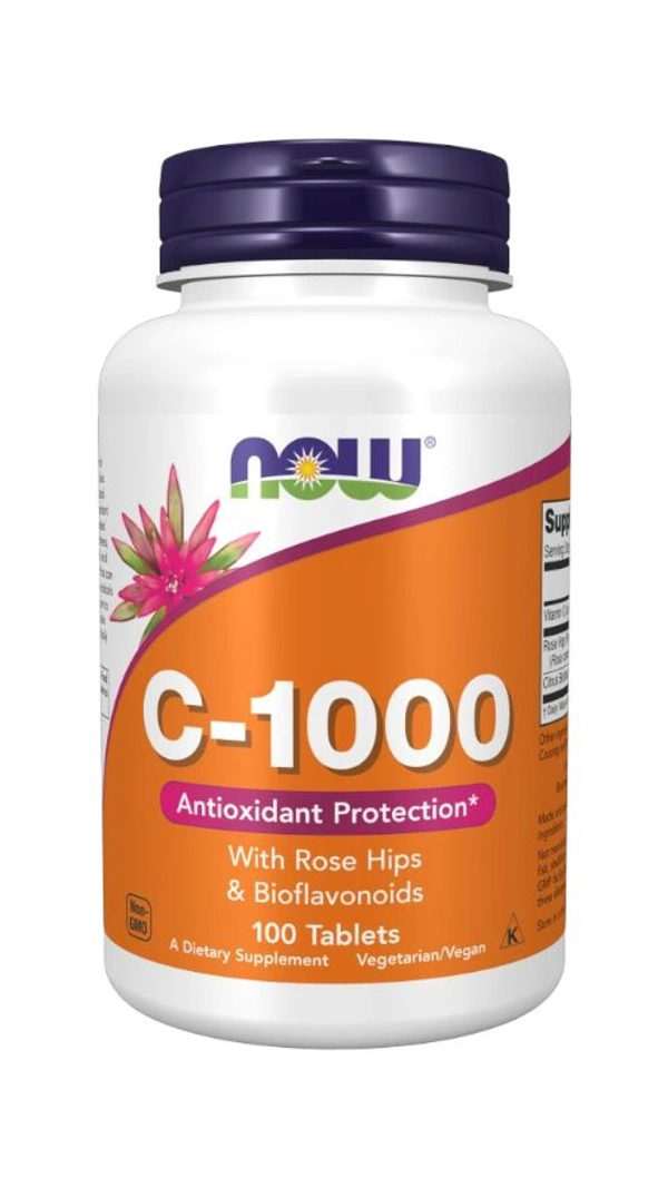 Now Vitamin C-1000 Antioxidant Protection With Rose Hips & Bioflavonoids - 100 Tablets