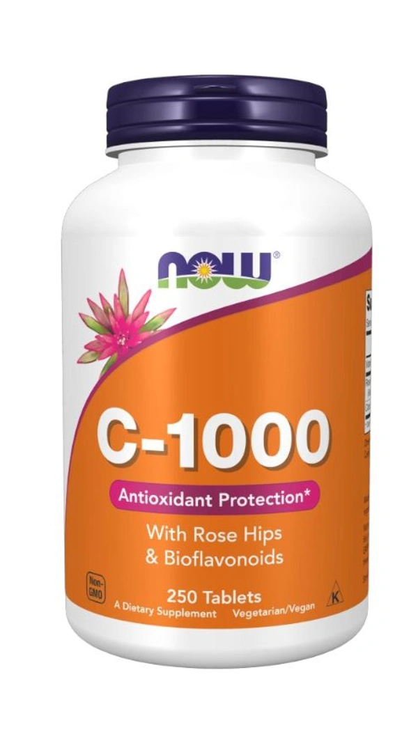 Now Vitamin C-1000 Antioxidant Protection With Rose Hips & Bioflavonoids - 250 Tablets
