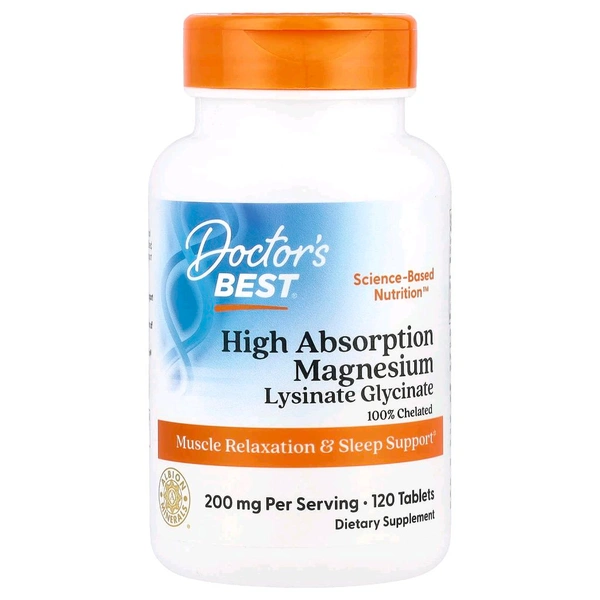 Doctor's Best, High Absorption Magnesium,  - 120 Tablets, (100 mg per Tablet)