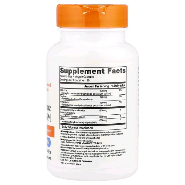Doctor's Best, Glucosamine Chondroitin MSM,  - 120 Veggie Capsules