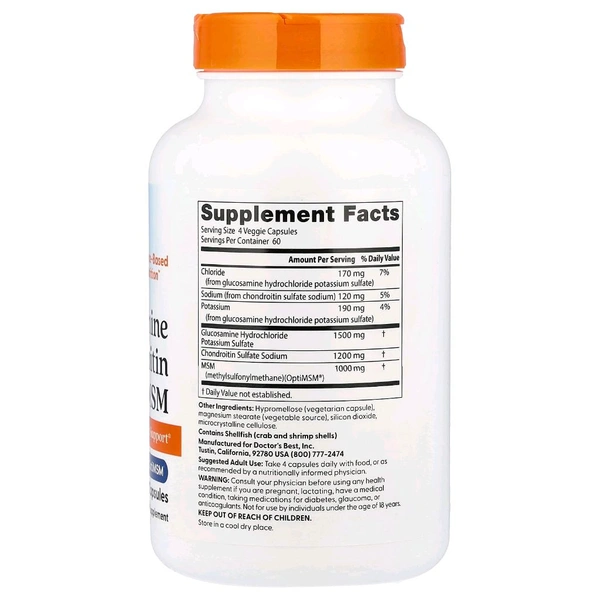 Doctor's Best, Glucosamine Chondroitin MSM,  - 240 Veggie Capsules