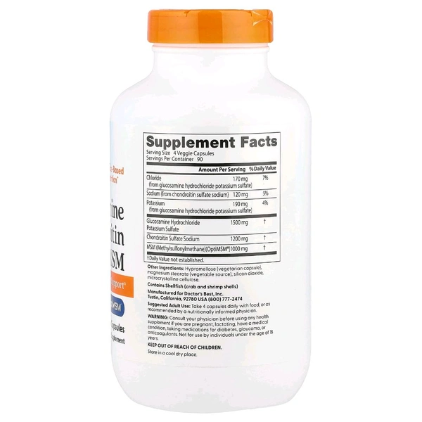 Doctor's Best, Glucosamine Chondroitin MSM,  - 360 Veggie Capsules