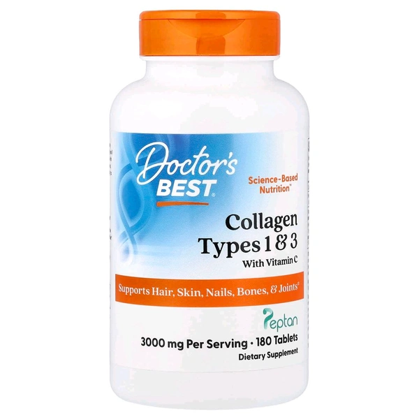 Doctor's Best, Collagen Types 1 & 3 with Vitamin C,  - 180 Tablets