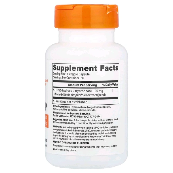 Doctor's Best, 5-HTP, 100 mg,  - 60 Veggie Caps