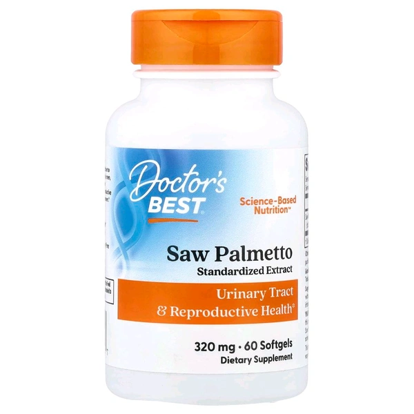 Doctor's Best,Saw Palmetto, Standardized Extract, 320 mg,  - 60 Softgels