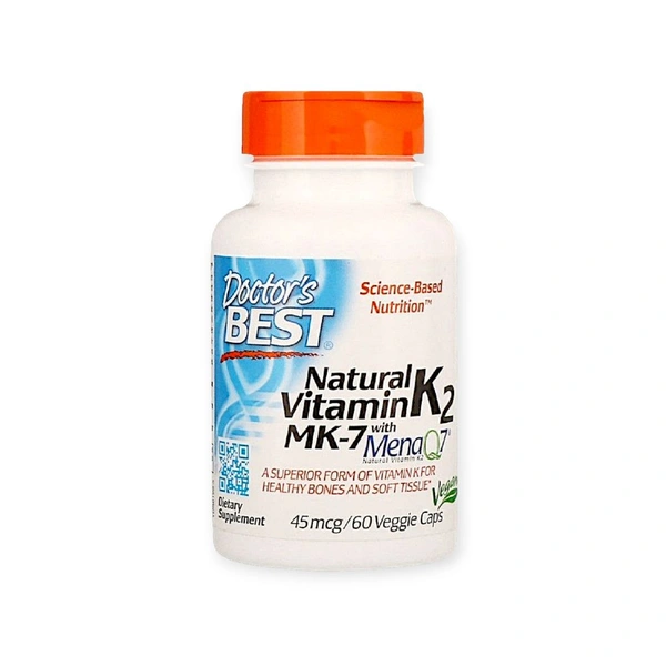 Doctor's Best ,Natural Vitamin K2 MK-7 , 45 mcg, 
 - 60 Veggie Caps