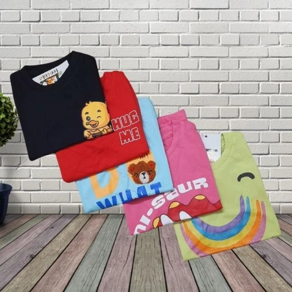 NameBox - Leo cubs Cute Rnd Neck Tees - Pack of 5 - 6-9 months