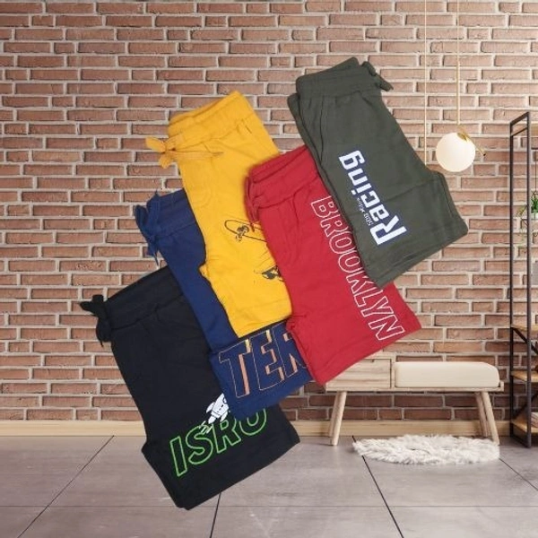 NameBox - Leo cubs Awesome Cotton Shorts Unisex for Kids - Multicolor - 6-7 Years