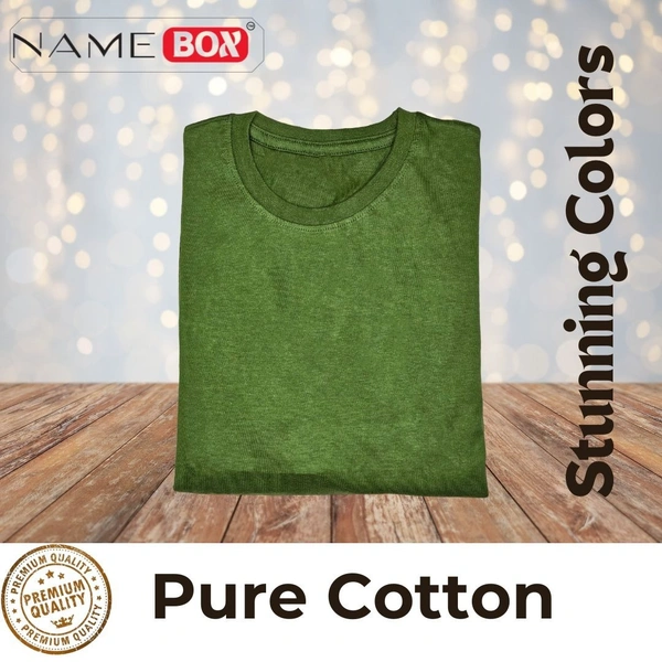 NameBox Pure premium cotton T shirts - 100% soft, breathable fabric - Small, Thatch Green