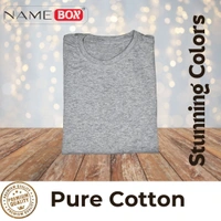 NameBox Pure premium cotton T shirts - 100% soft, breathable fabric - Small, Dove Gray