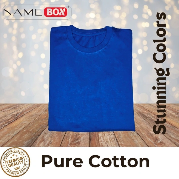 NameBox Pure premium cotton T shirts - 100% soft, breathable fabric - Small, Ink Blue