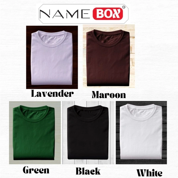 NameBox Comfortable Men’s Round Neck Tees - 100% Cotton - Combo 5 - XL, Multicolor