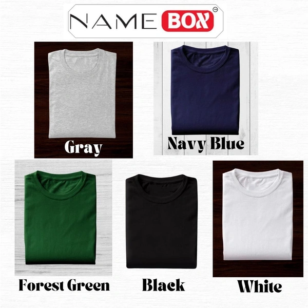 NameBox Comfortable Men’s Round Neck Tees - 100% Cotton - Combo 5 - XL, Multicolor