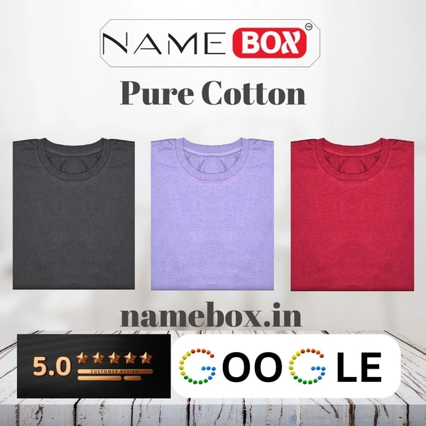 NameBox Men’s Round Neck Tees - Soft and Breathable Cotton - Combo 3 - Large, Multicolor