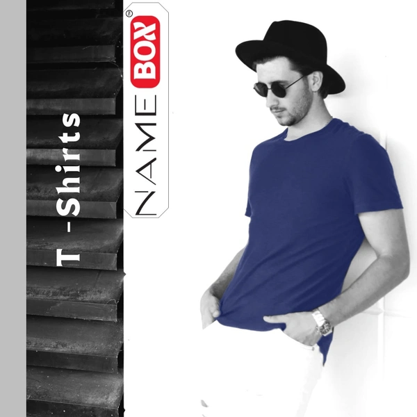 NameBox Men’s Cotton Round Neck Tees - Perfect for Any Occasion - Large, Cloud Burst