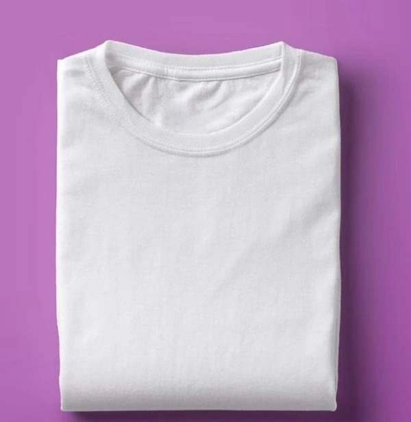 NameBox Men’s Round Neck T-Shirts - Soft and Breathable Fabric - Medium, White