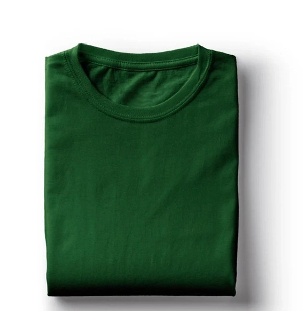 NameBox Men’s Casual Round Neck T-Shirts - Pure Cotton Fabric - Large, Fern Green