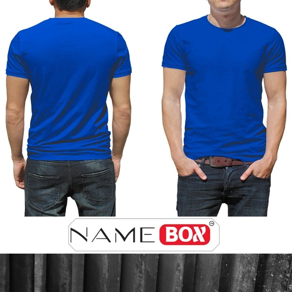 NameBox Pure premium cotton T shirts - 100% soft, breathable fabric - Small, Ink Blue