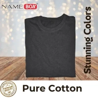NameBox Pure premium cotton T shirts - 100% soft, breathable fabric Black  - Medium, Black