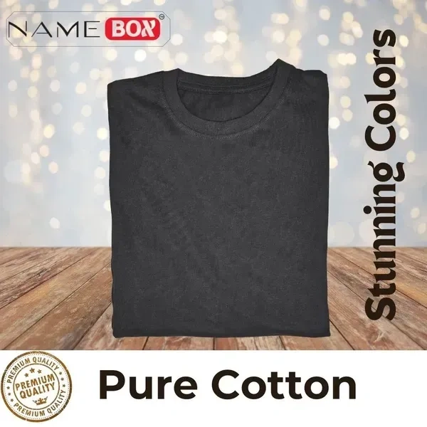 NameBox Men’s Cotton Round Neck Tees - Classic and Comfortable - Small, Black