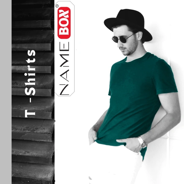 NameBox Men’s Round Neck Tees - Comfortable Cotton for All Occasions - Medium, Fern Green