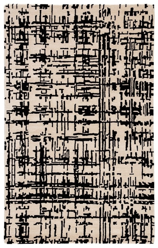 Rugs Shop 3x7, 5x7, 6x8 Feet Motif Rugs – Enhance Your Beautiful Homes with our elegant rugs made of pure wool with anti skid features. - 5x7 Feet, Black