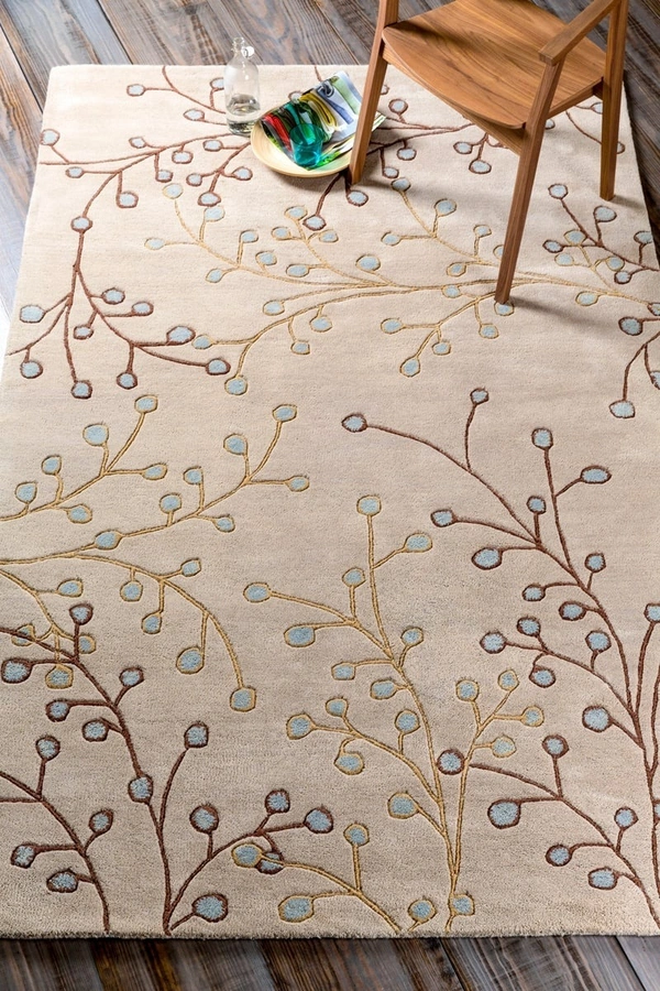 Rugs Shop 3x7, 5x7, 6x8 Feet Motif Rugs – Enhance Your Beautiful Homes with our elegant rugs made of pure wool with anti skid features. - 3x7 feet, Cream Can