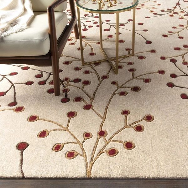 Rugs Shop 3x7, 5x7, 6x8 Feet Motif Rugs – Enhance Your Beautiful Homes with our elegant rugs made of pure wool with anti skid features. - 3x7 feet, Cream Can