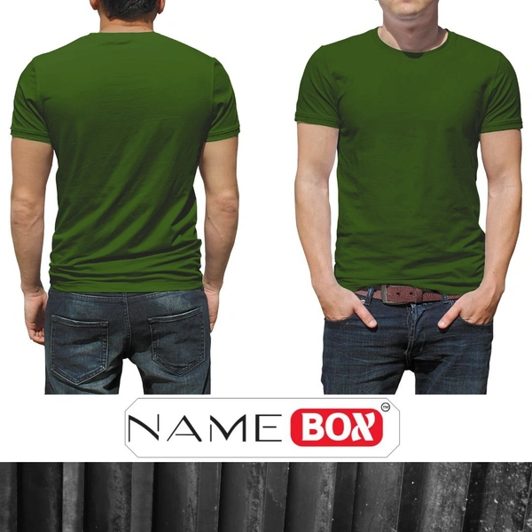 NameBox Pure premium cotton T shirts - 100% soft, breathable fabric - Small, Thatch Green