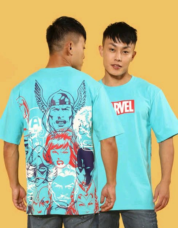 Iconix Oversized Printed Tshirt  - Blue Chalk