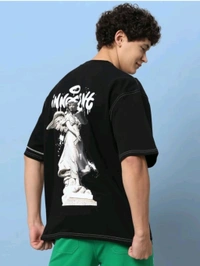 Iconix Oversized Printed Tshirt  - Black, XL