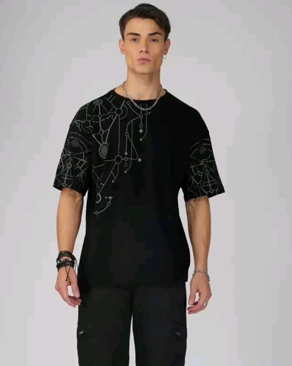 Iconix Oversized Printed Tshirt  - Black, XXL