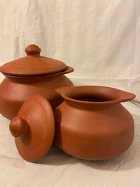 Mitti Ki Handi For Non Veg Handmade - Brown, Medium