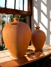 Piggy Bank Of Clay/mitti Handmade Organic - Brown, Large