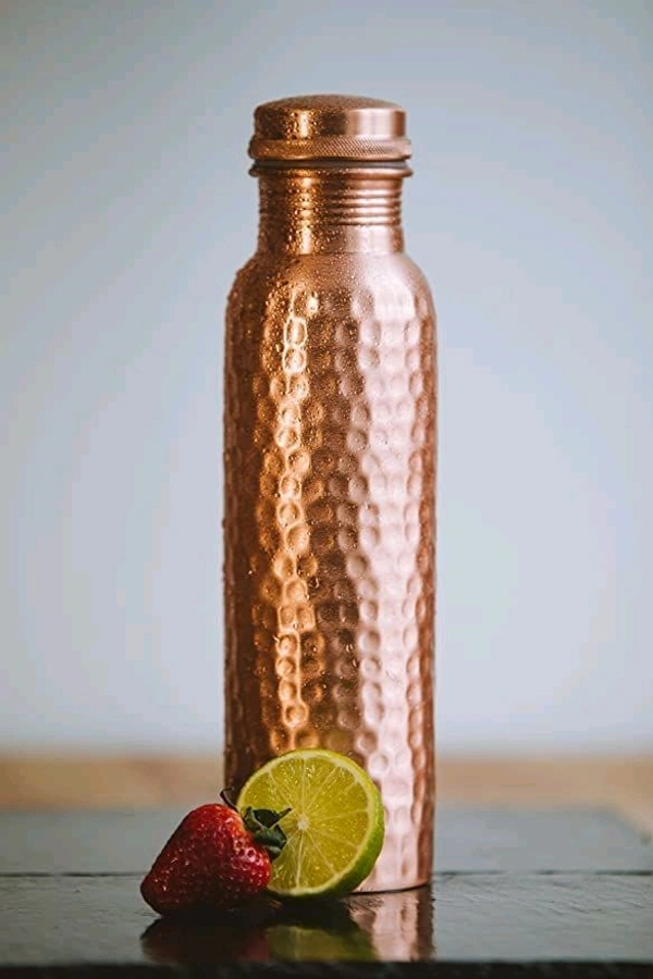 Copper Water Bottle  - Raw Sienna, 1 Liter