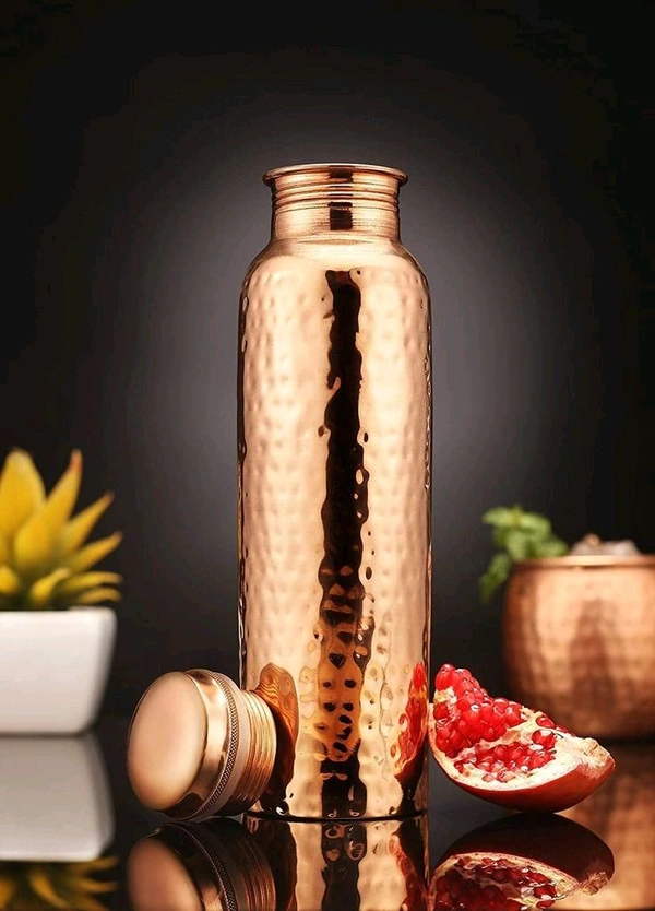 Copper Water Bottle  - Raw Sienna, 1 Liter
