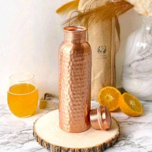 Copper Water Bottle  - Raw Sienna, 1 Liter