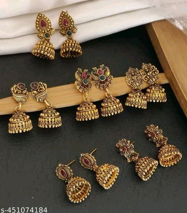 Name: amazing earings set of 6 - Pirate Gold, Free Size